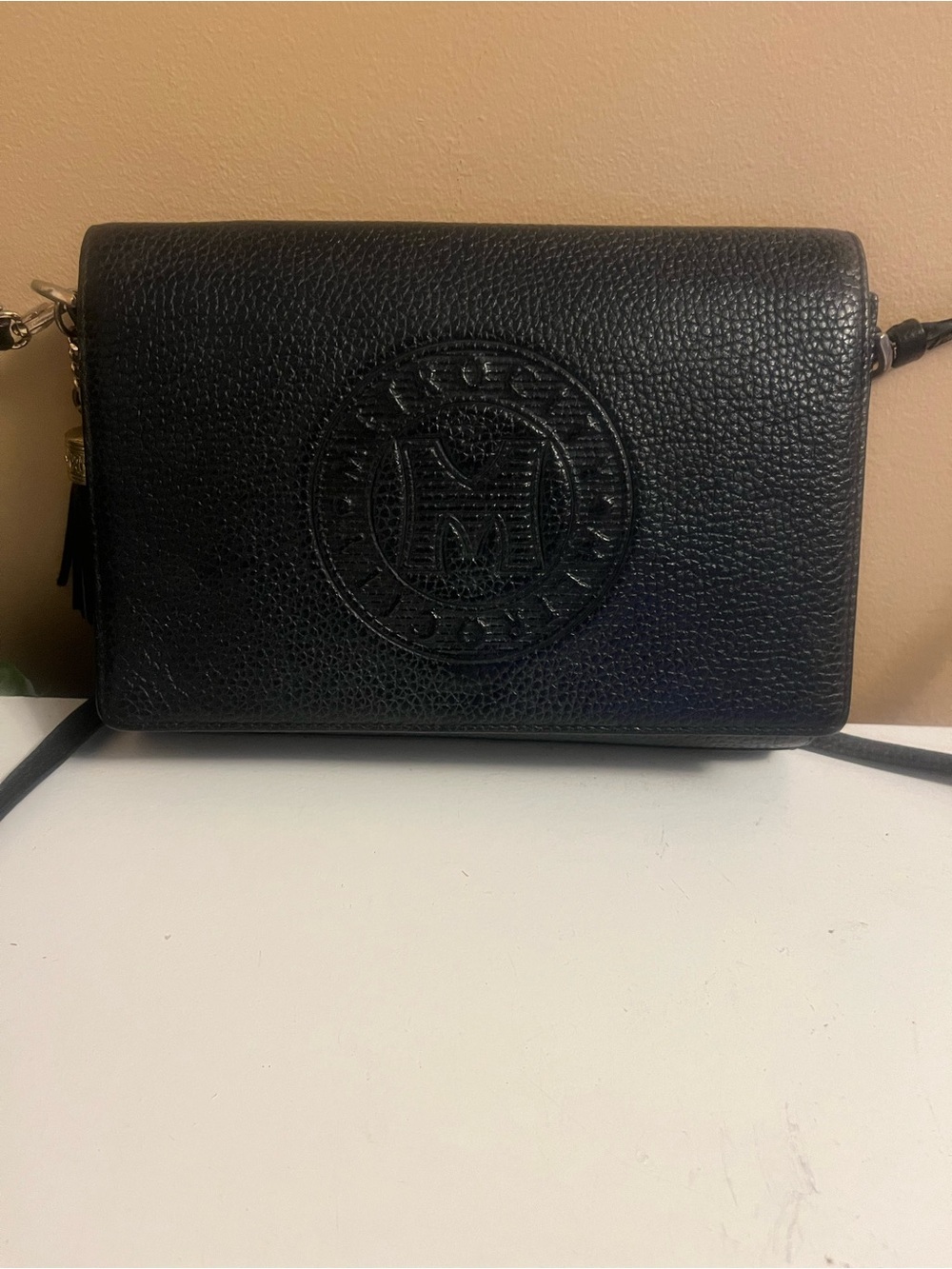 Metrocity  Embossed Leather Crossbody Bag